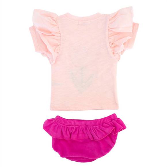 NEW OH BABY! girl's terry tulip tushie set in pink - Picture 2 of 2